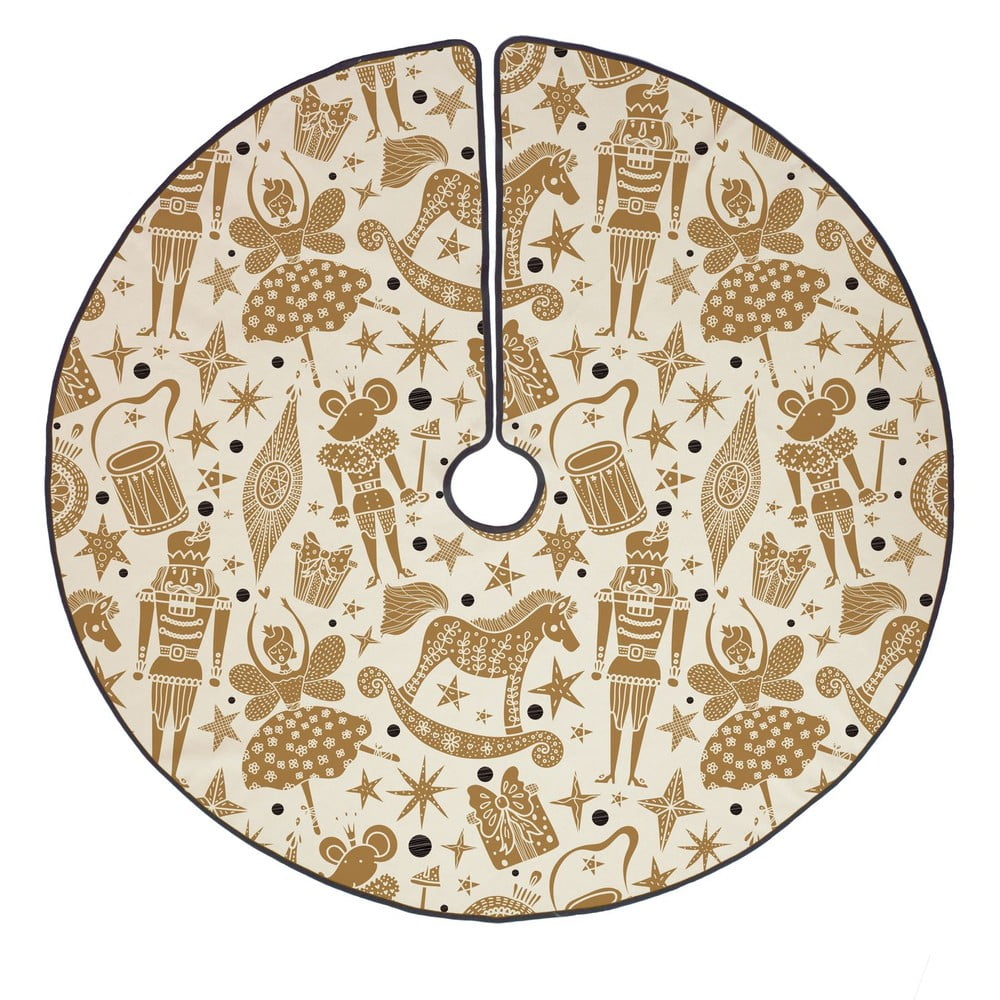 Bavlnený koberec pod vianočný stromček Butter Kings Golden Nut Cracker