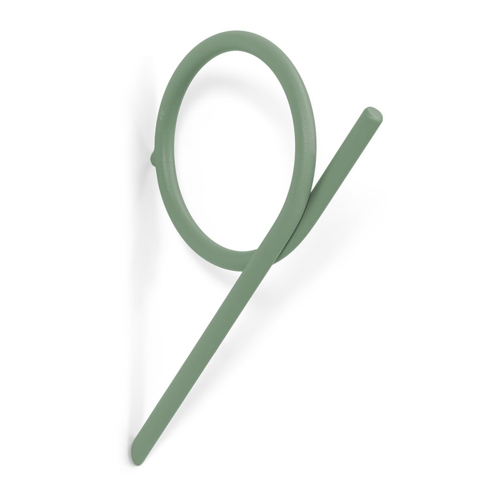 Sivozelený nástenný oceľový háčik Tuba M – Spinder Design