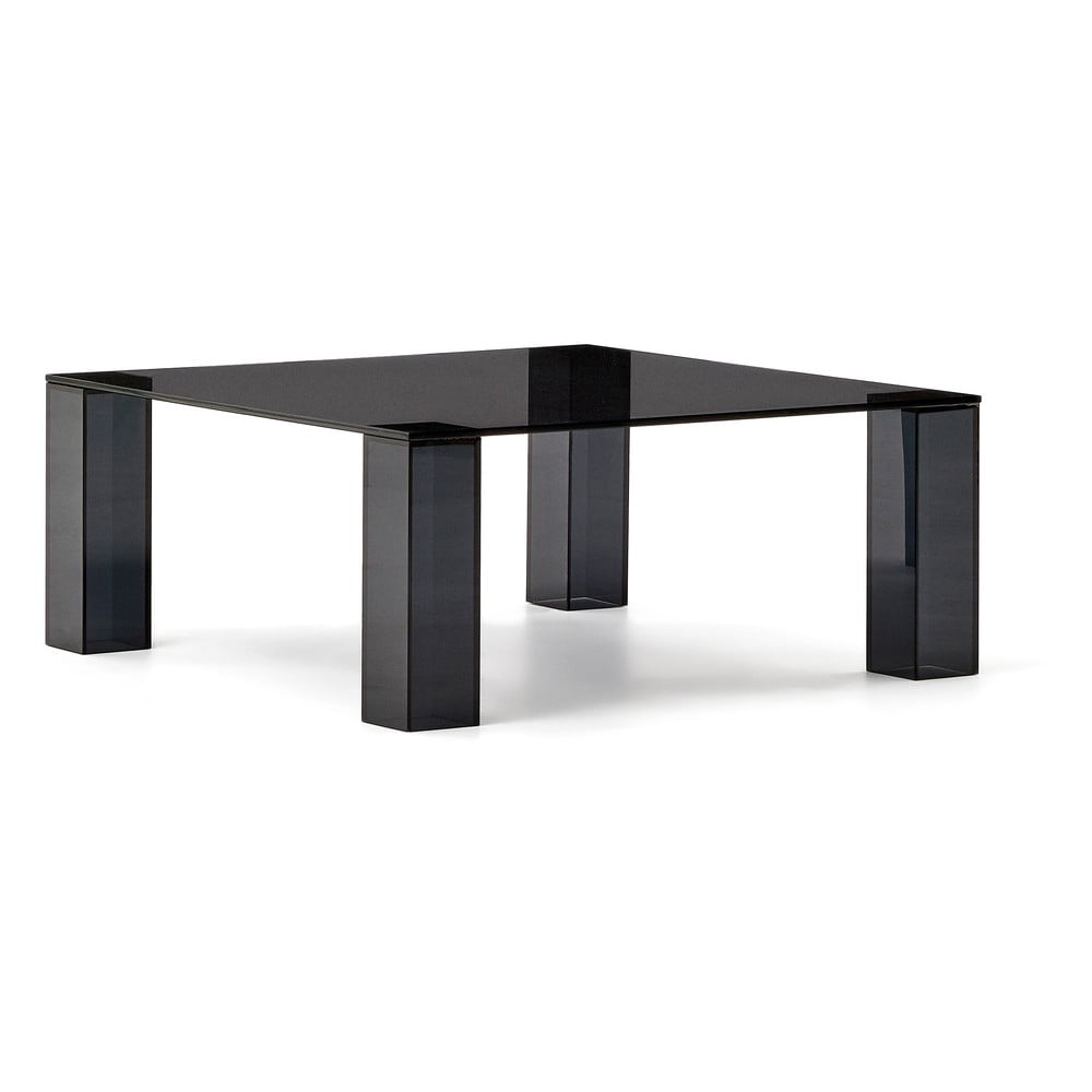 Tmavosivý sklenený konferenčný stolík 85x85 cm Adularia – Kave Home
