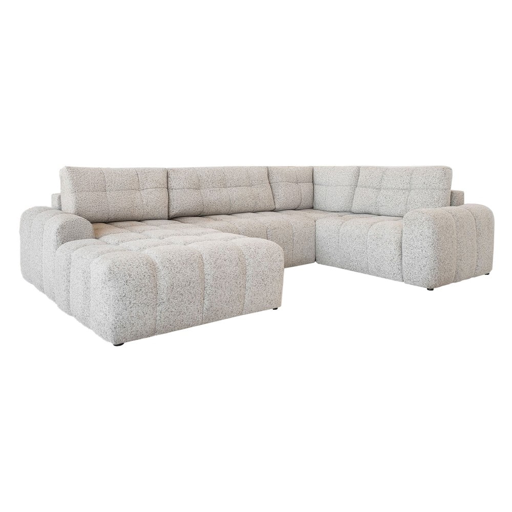 Béžová rozkladacia modulárna rohová pohovka s úložným priestorom (pravý roh) Lulu – Miuform