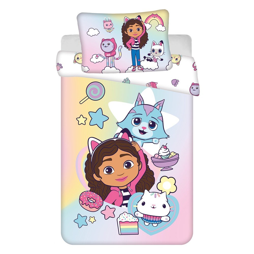 Bavlnené detské obliečky do postieľky 100x135 cm Gabby's Dollhouse "Sugar Dream" – Jerry Fabrics