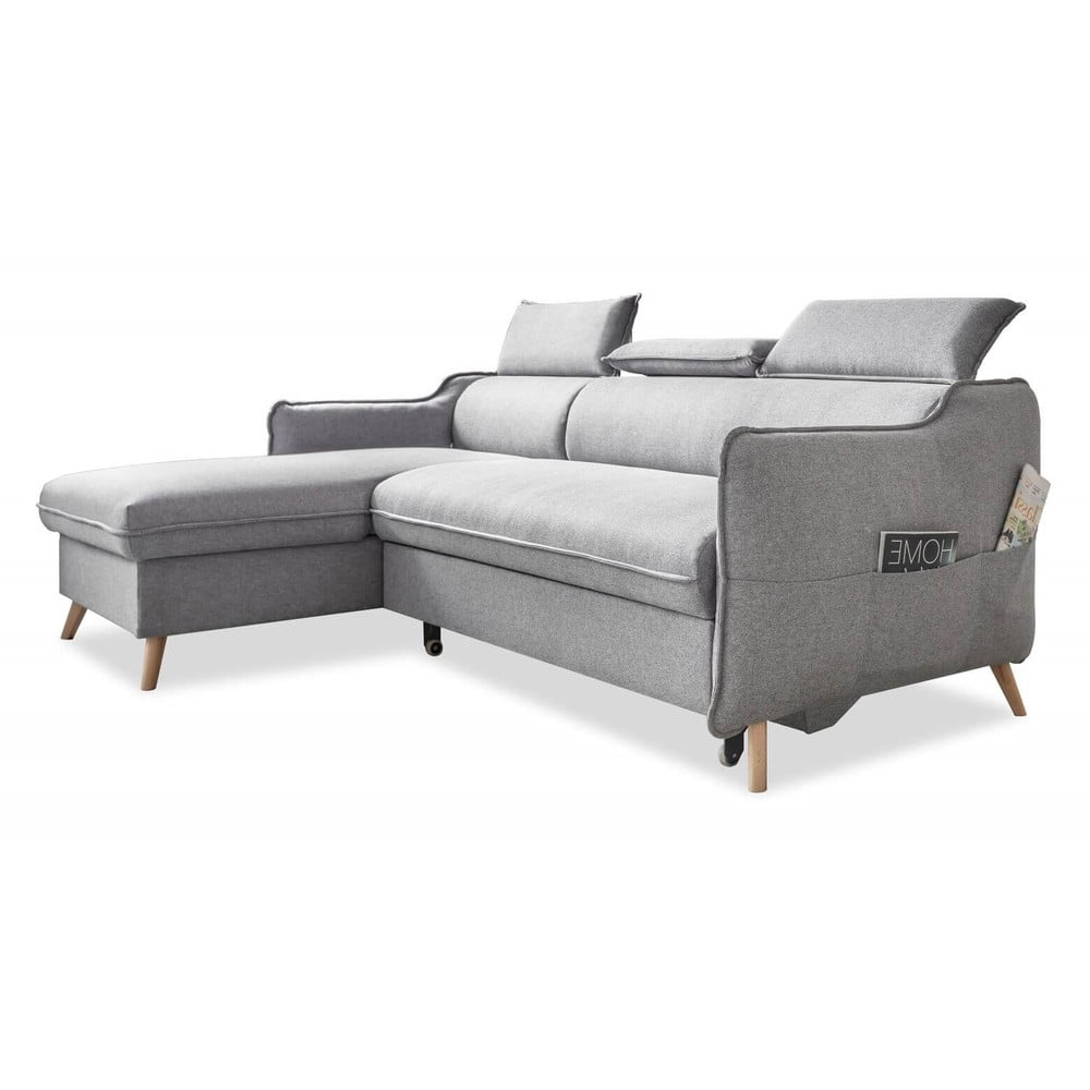 Svetlosivá rozkladacia rohová pohovka (ľavý roh) Sweet Harmony – Miuform