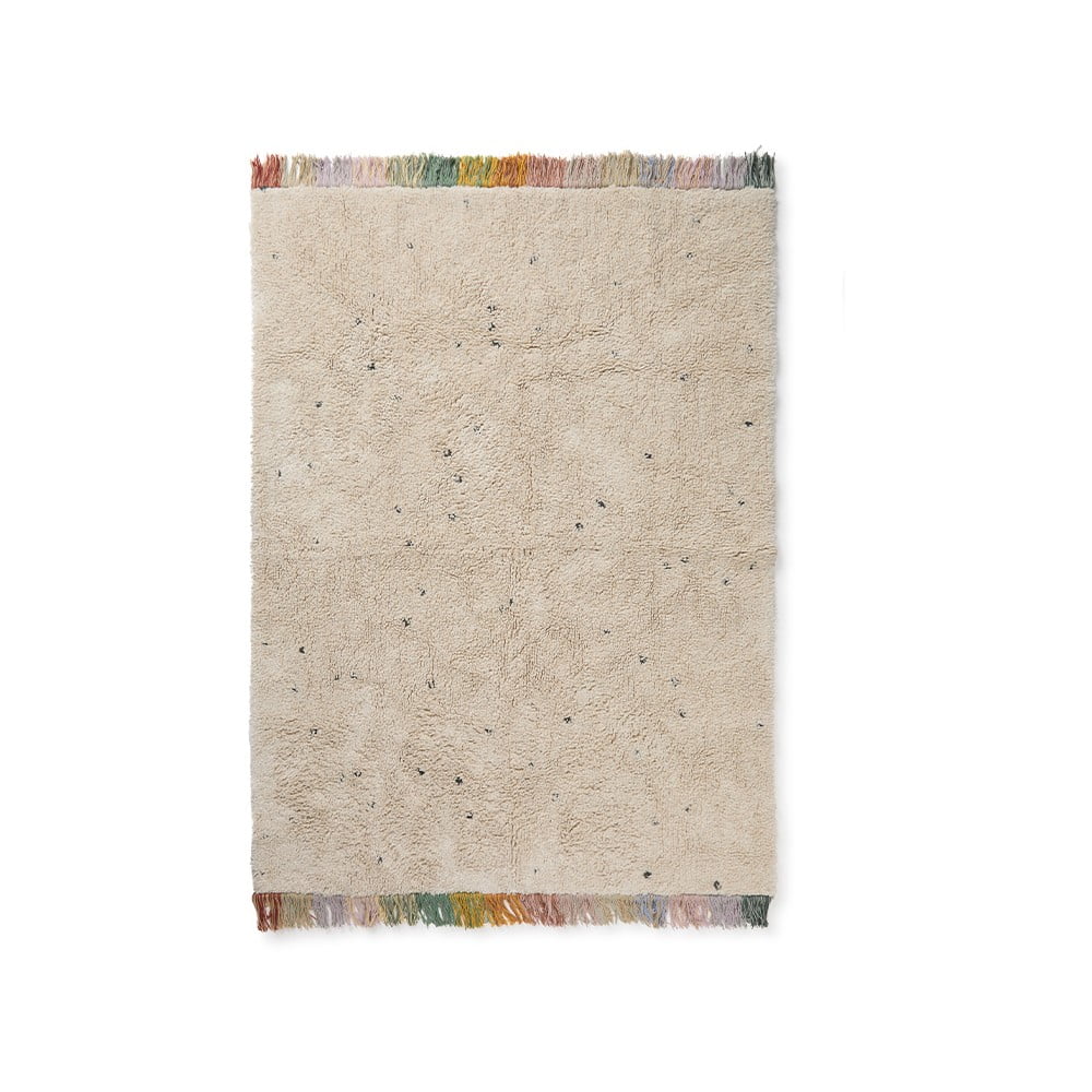 Krémový prateľný ručne tkaný bavlnený detský koberec 120x160 cm Stardust – Lorena Canals