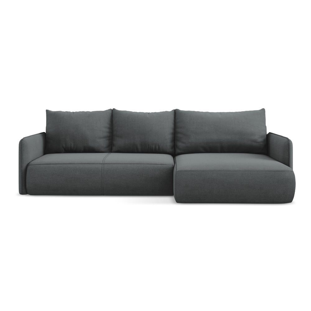 Sivá rozkladacia/s úložným priestorom rohová pohovka (pravý roh) Nanea – Makamii