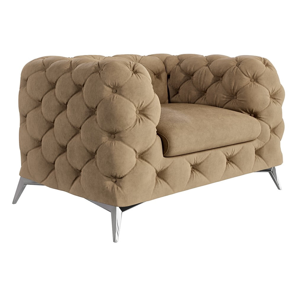 Svetlohnedé zamatové kreslo Chelsea – Ropez