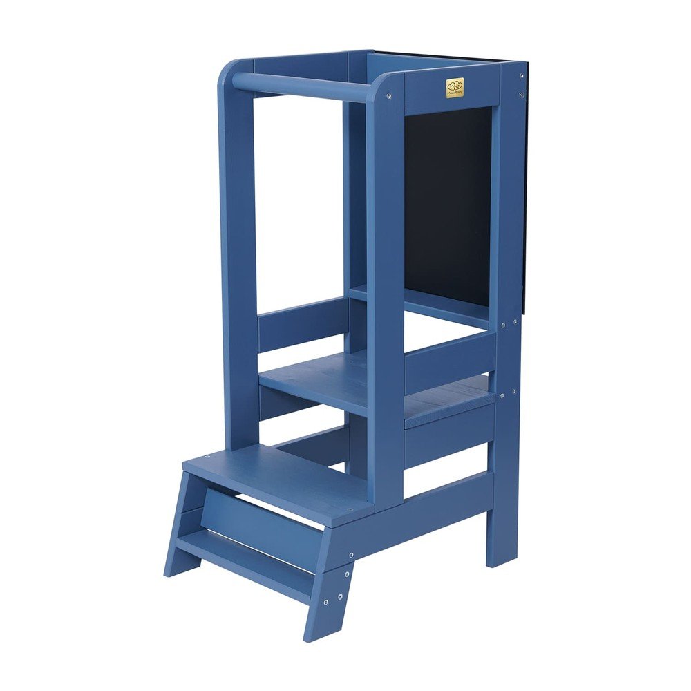 Modrá učiaca veža z borovicového dreva Montessori – Meowbaby