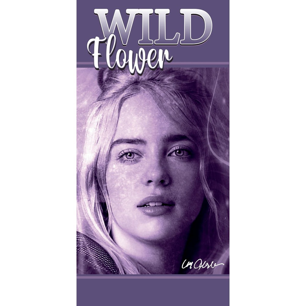 Fialová bavlnená detská osuška 70x140 cm Billie Eilish – Jerry Fabrics