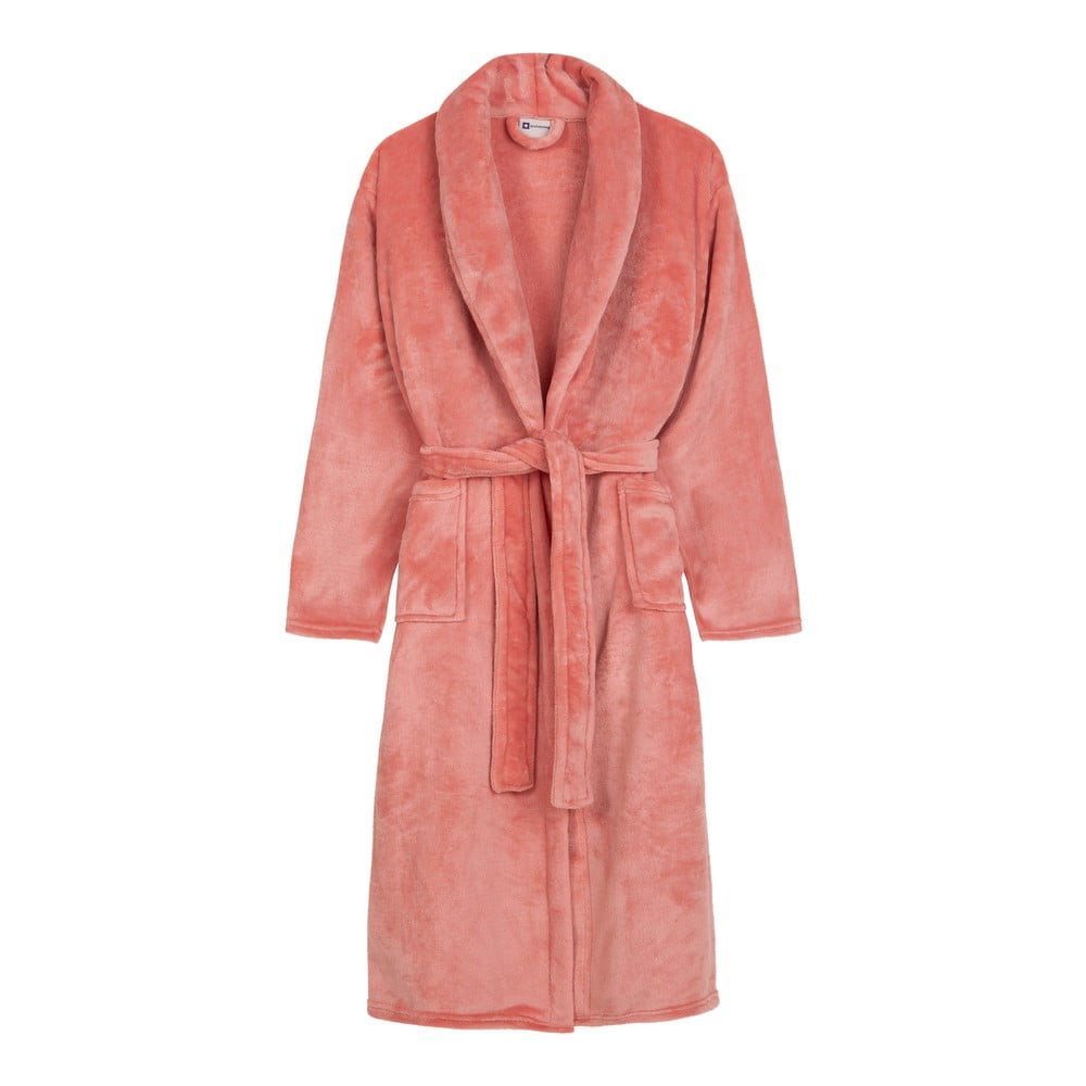 Ružový župan z mikroplyšu veľkosť XS/S Polyvelvet – Good Morning