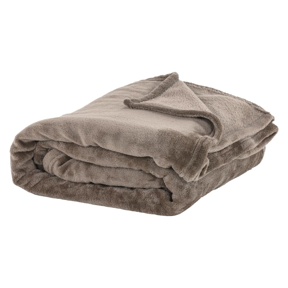Pléd taupe z mikroplyšu 220x240 cm Plaid – Tiseco Home Studio