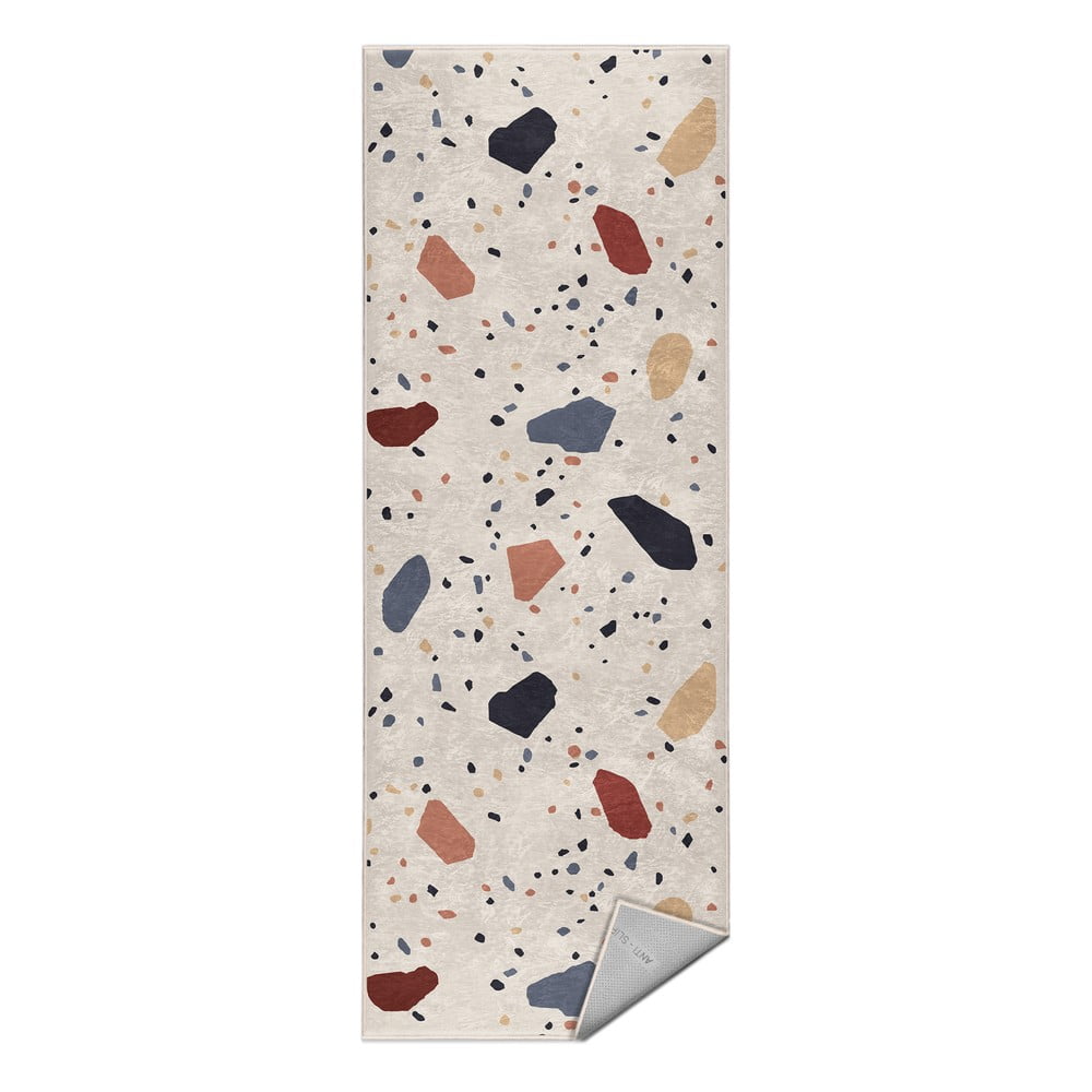 Krémový prateľný behúň 60x230 cm Cracked Terrazzo – Mila Home