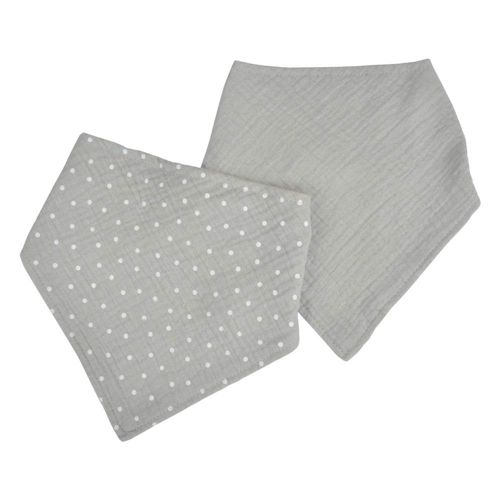 Sivé mušelínové slintáky v súprave 2 ks – Bébé Douceur