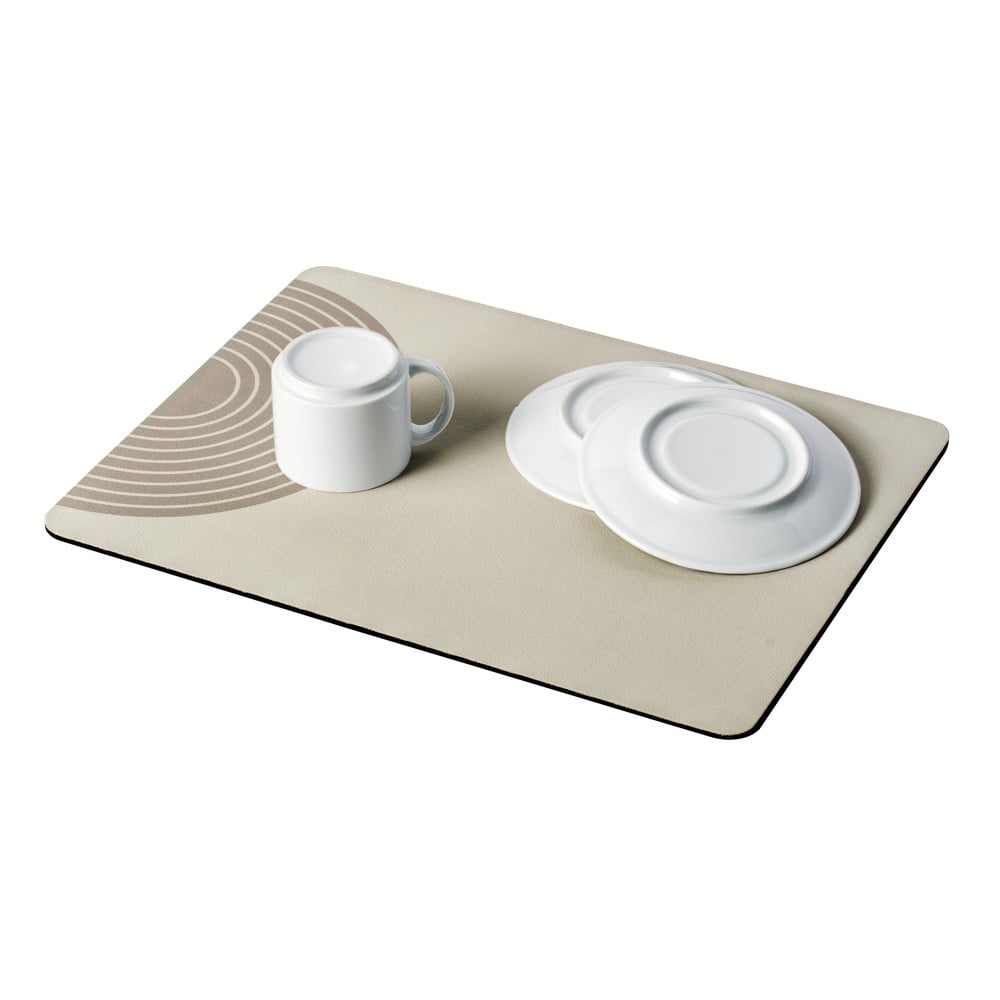 Béžová gumová odkvapkávacia podložka na riad 40x30 cm Dima – Wenko