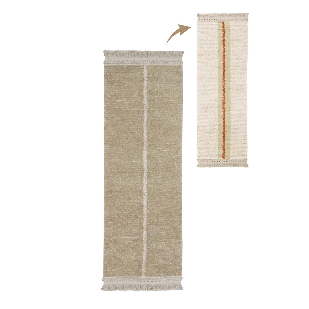 Béžový bavlnený behúň 80x230 cm Duetto Sage – Lorena Canals