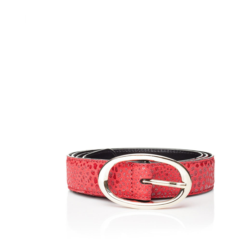 Červený kožený dámský opasok Ferruccio Laconi Hera