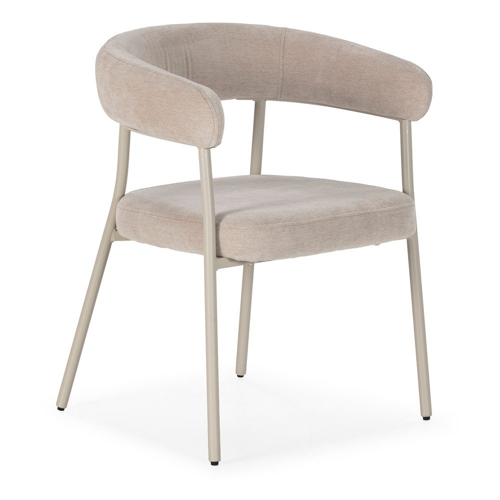 Béžové čalúnené jedálenské kreslá v súprave s podrúčkami 2 ks Yuri – MOME