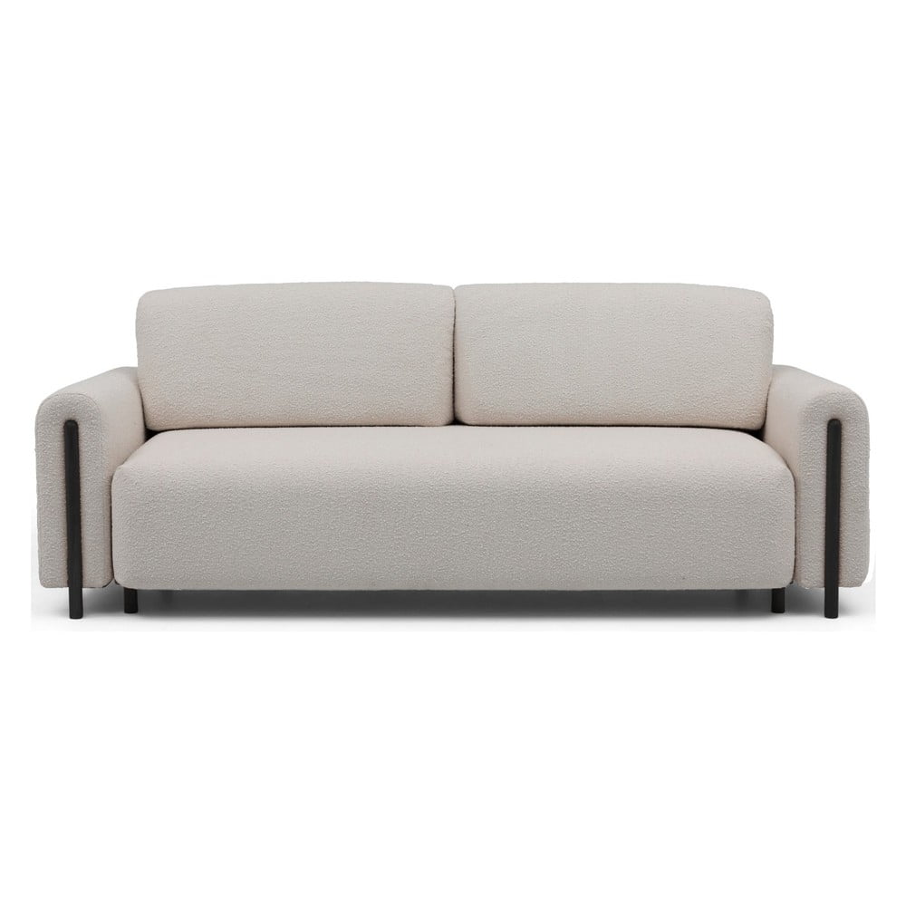 Sivobéžová rozkladacia/s úložným priestorom pohovka z textílie buklé 244 cm Arcadova – ELTAP