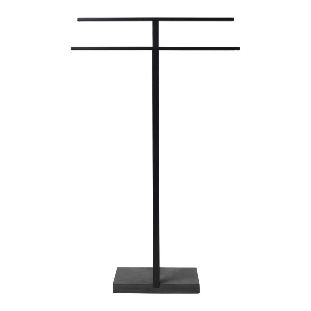 Čierny kovový stojan na uteráky Blomus