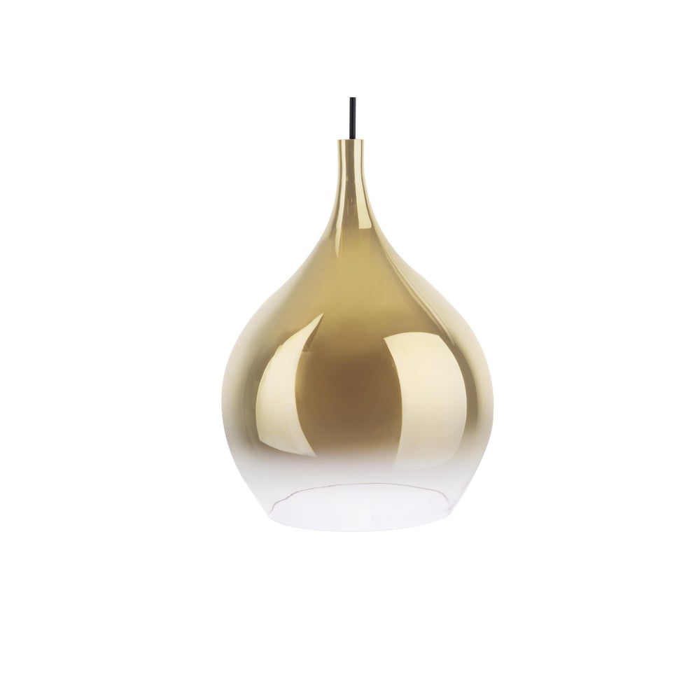 Sklenené závesné svietidlo v zlatej farbe Leitmotiv Drup Large