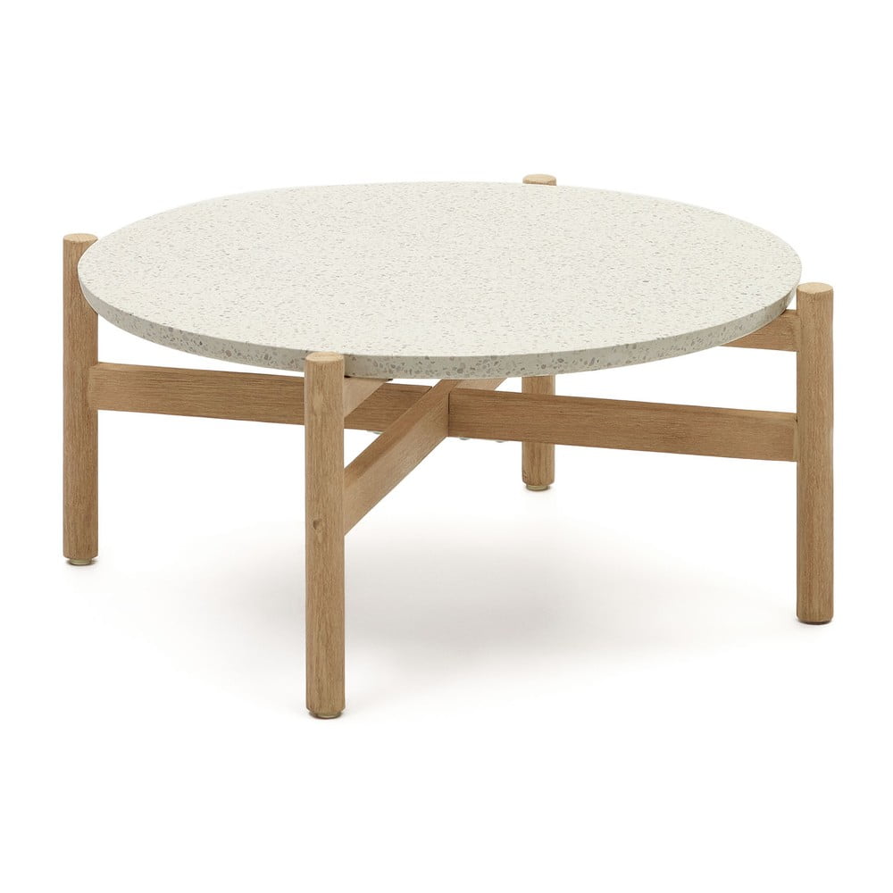 Okrúhly záhradný odkladací stolík s terrazzo doskou ø 88