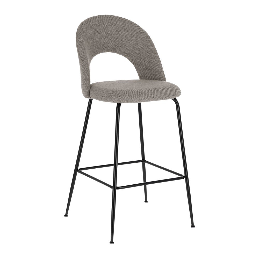 Sivé čalúnené barové stoličky v súprave 4 ks (výška sedadla 63 cm) Mahalia – Kave Home