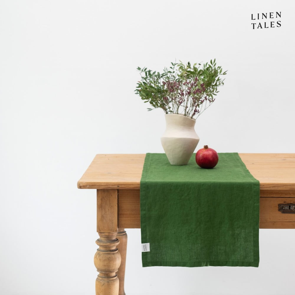 Ľanový behúň na stôl 40x200 cm True Green – Linen Tales