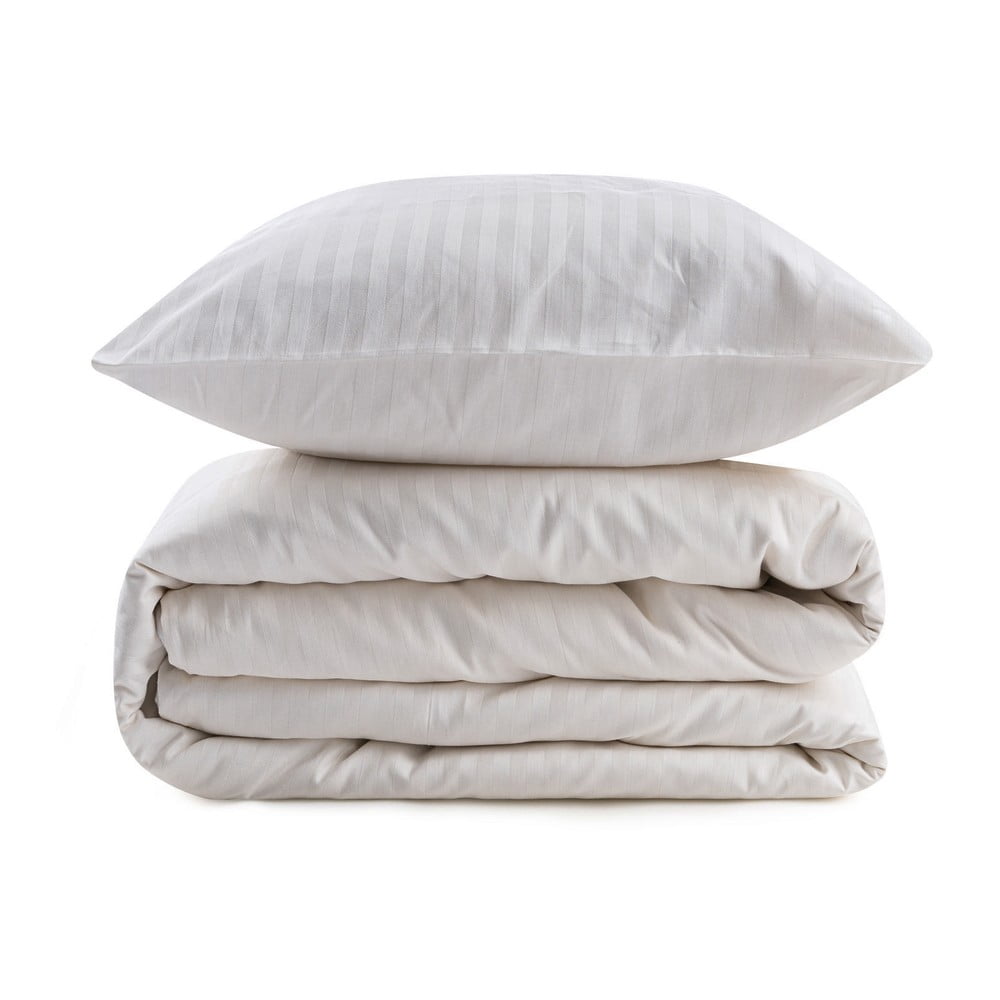 Krémovobiele obliečky na jednolôžko z bavlneného saténu 140x200 cm Lilyum – Mijolnir