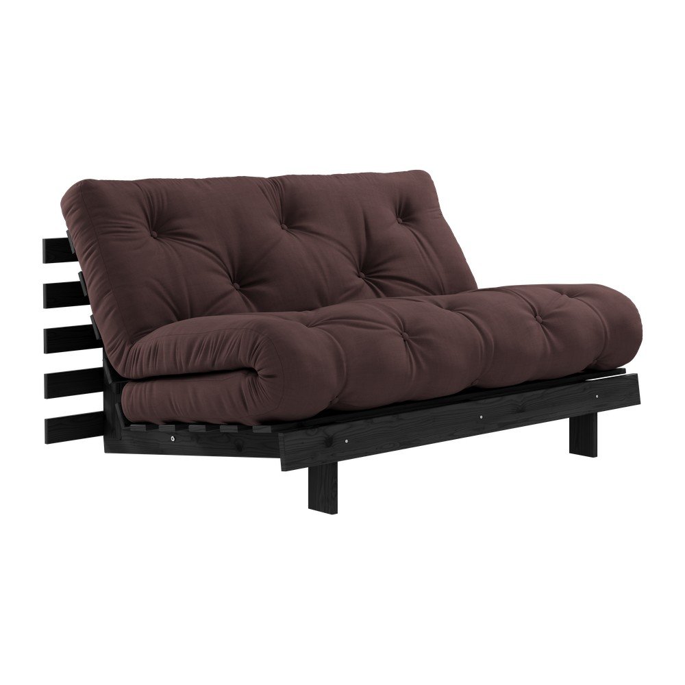Tmavohnedá rozkladacia pohovka 140 cm Roots Black Night – Karup Design