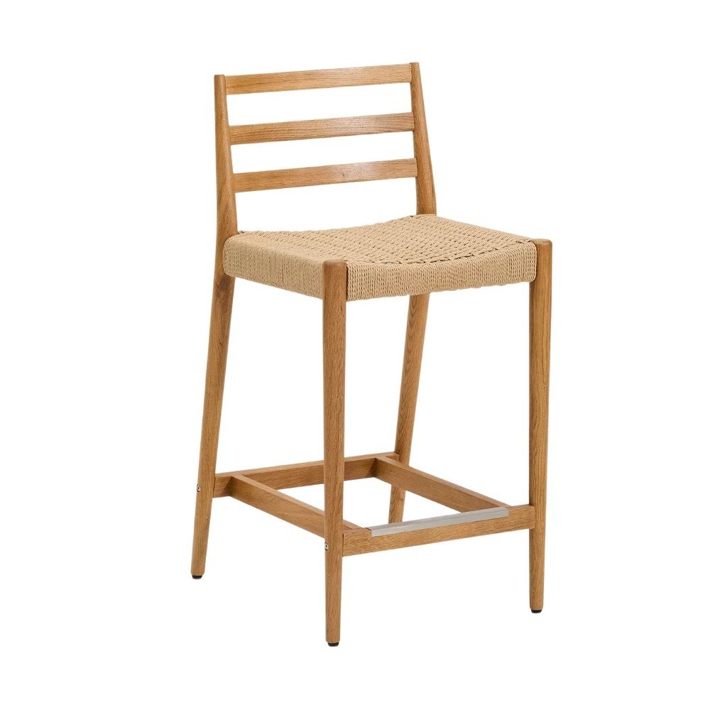 Barová stolička z dubového dreva v prírodnej farbe (výška sedadla 65 cm) Analy – Kave Home
