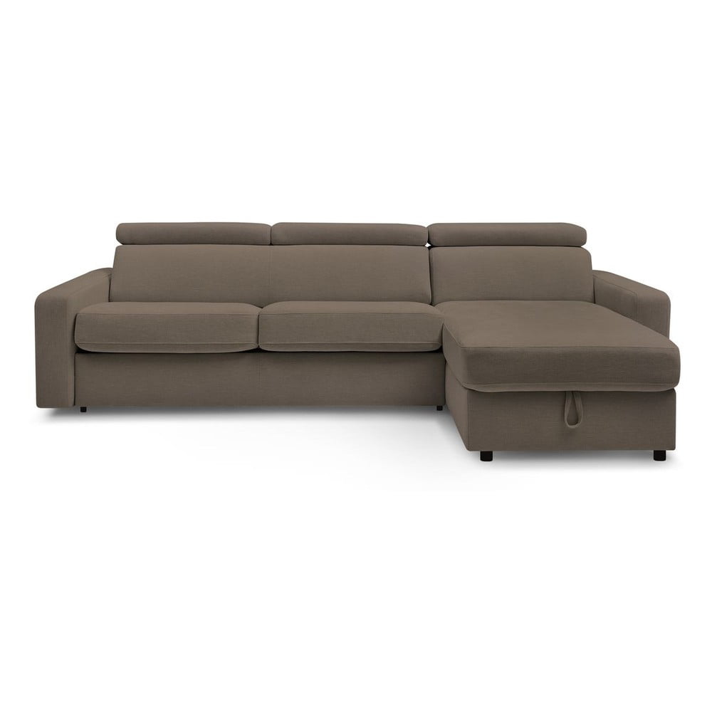 Hnedá rozkladacia rohová pohovka (variabilná) Monaco – Bobochic Paris