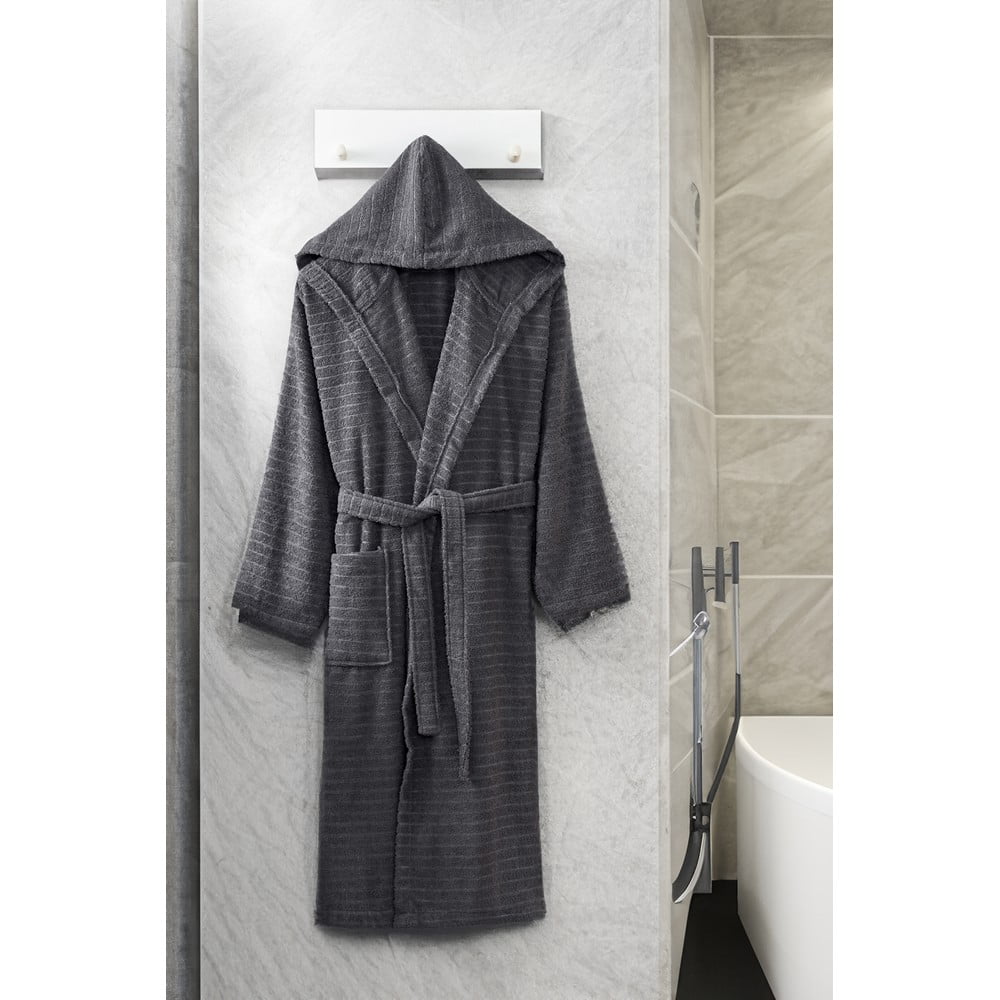 Tmavosivý bavlnený župan veľkosť S/M – Mila Home