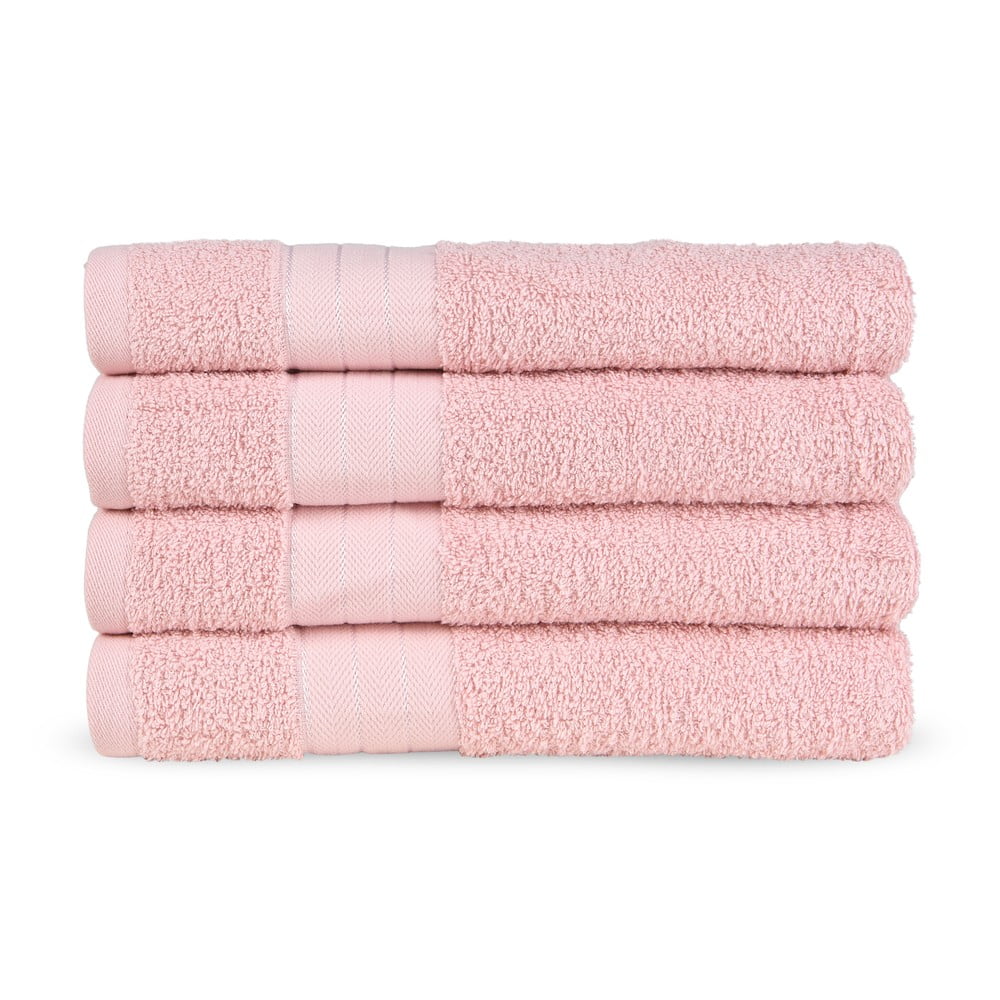 Ružové froté bavlnené uteráky v súprave 4 ks 50x100 cm – Good Morning
