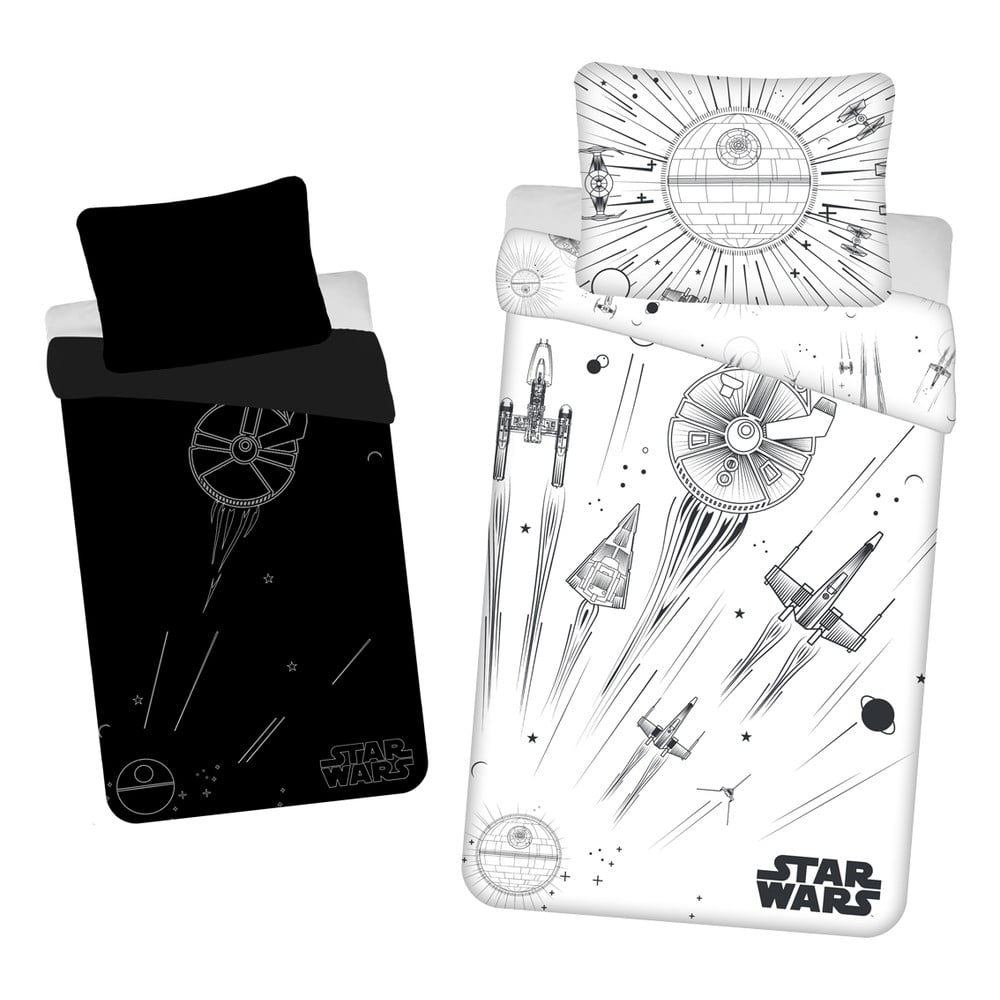 Bavlnené detské obliečky so svietiacim efektom na jednolôžko 140x200 cm Star Wars – Jerry Fabrics