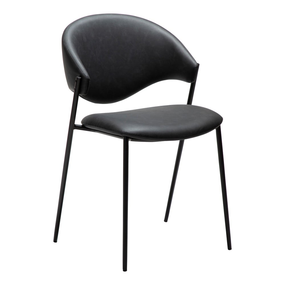 Čierna jedálenská stolička z imitácie kože Zone – DAN-FORM Denmark