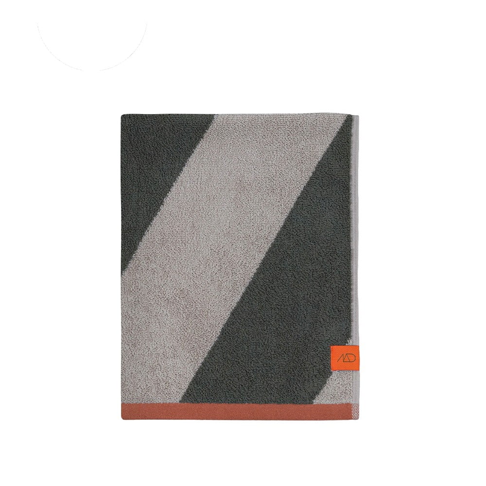 Kaki froté uterák z bio bavlny 50x90 cm Diagonal – Mette Ditmer Denmark