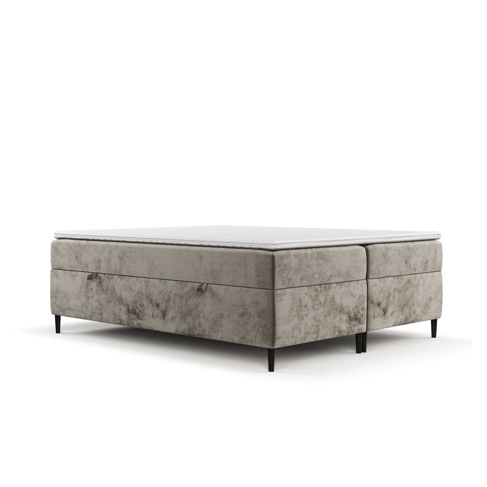Svetlohnedá boxspring posteľ s úložným priestorom 140x200 cm Araya – Maison de Rêve