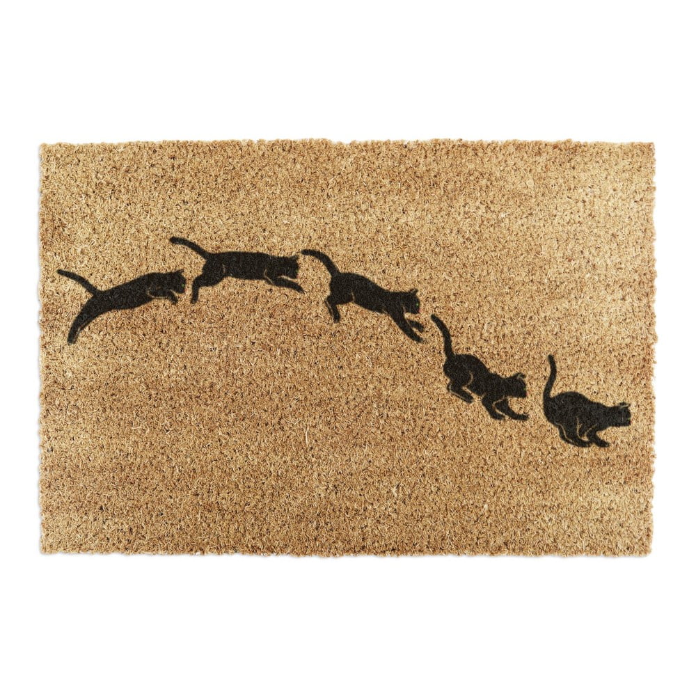 Rohožka z kokosového vlákna 60x90 cm Jumping Cats – Artsy Doormats