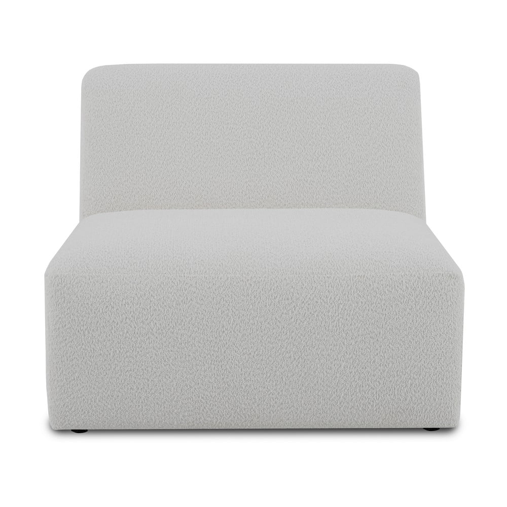 Biely modul pohovky z textílie buklé (stredový diel) Roxy – Scandic