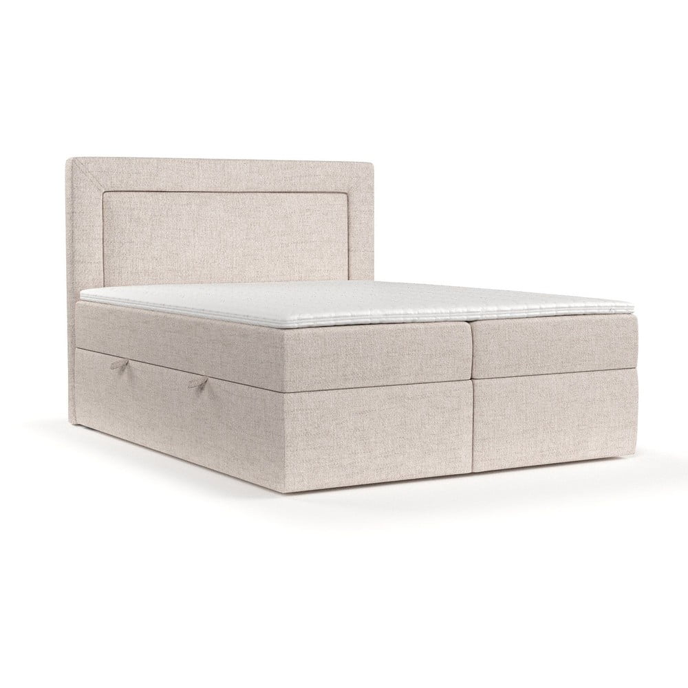 Béžová boxspring posteľ s úložným priestorom 180x200 cm Imagine – Maison de Rêve