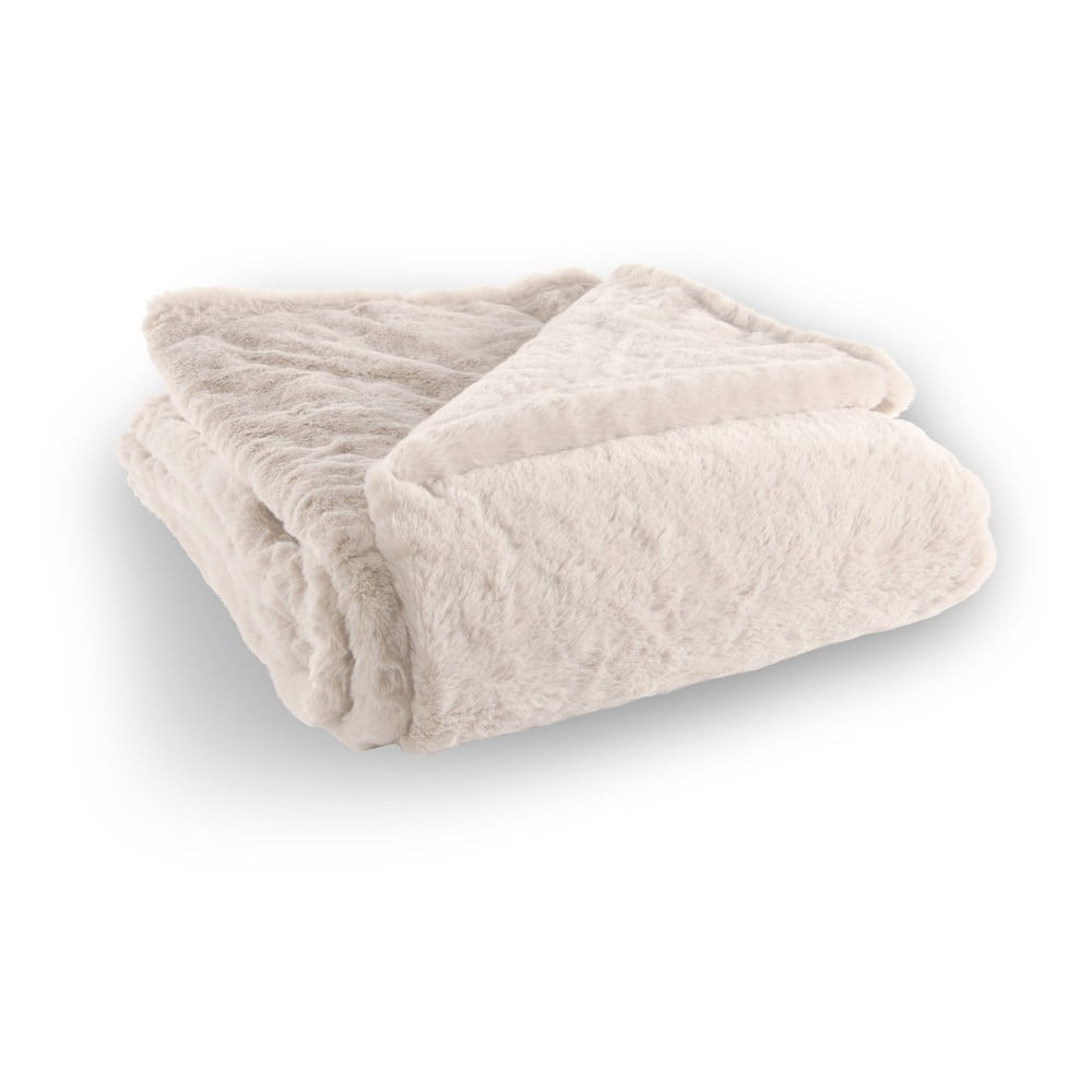 Bielobéžová deka z umelej kožušiny 150x200 cm Ruby – Tiseco Home Studio