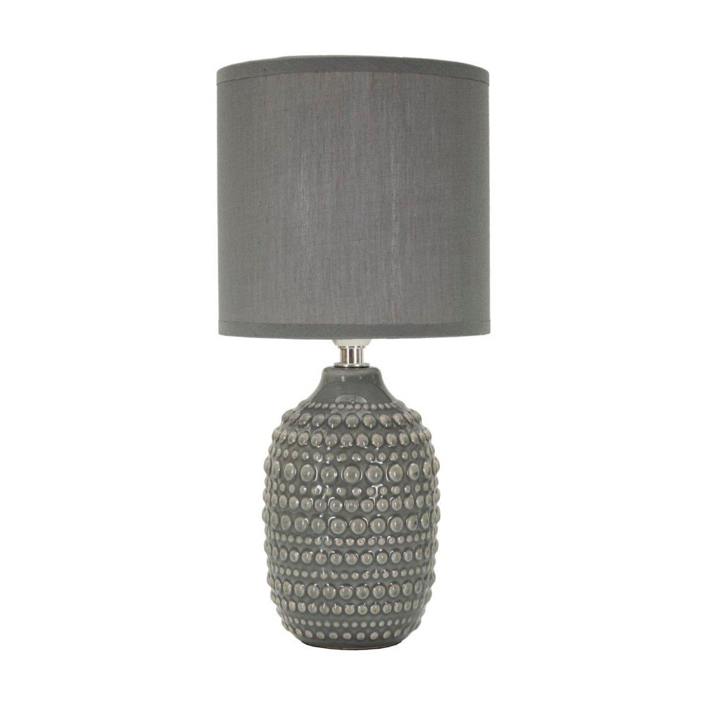 Sivá keramická stolová lampa s textilným tienidlom (výška  30