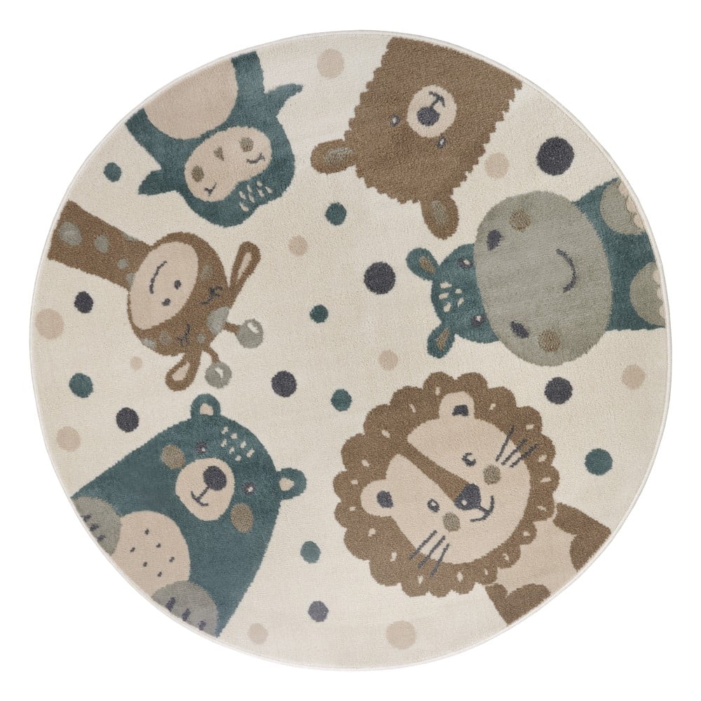 Béžový detský koberec ø 140 cm Animal Party – Hanse Home