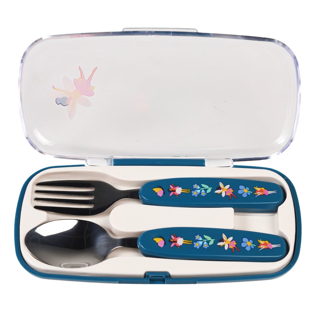 Modrý antikoro detský príbor 2 ks Fairies in the Garden – Rex London