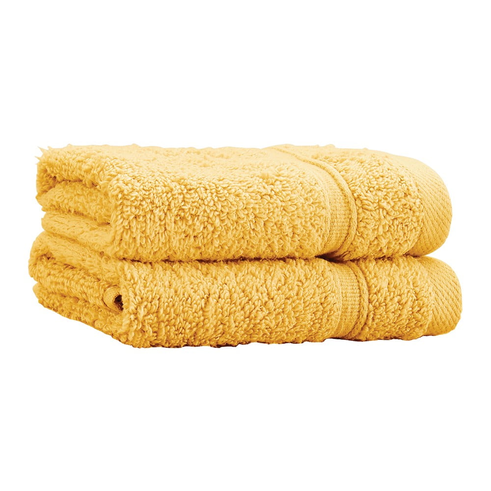 Žlté froté bavlnené uteráky v súprave 2 ks 30x30 cm Zero Twist – Catherine Lansfield