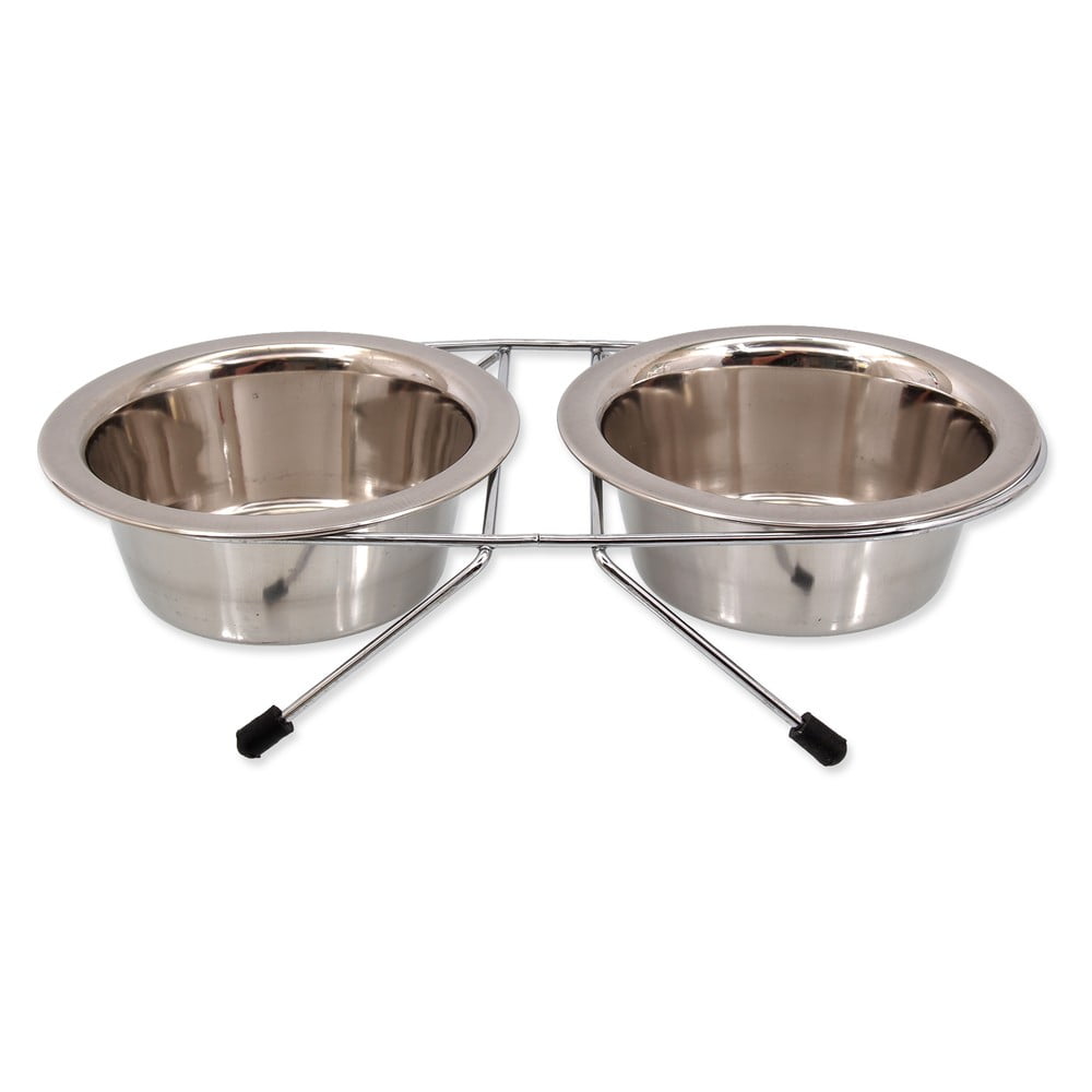 Súprava misiek s podstavcom pre psa z nehrdzavejúcej ocele ø 13 cm Dog Fantasy – Plaček Pet Products