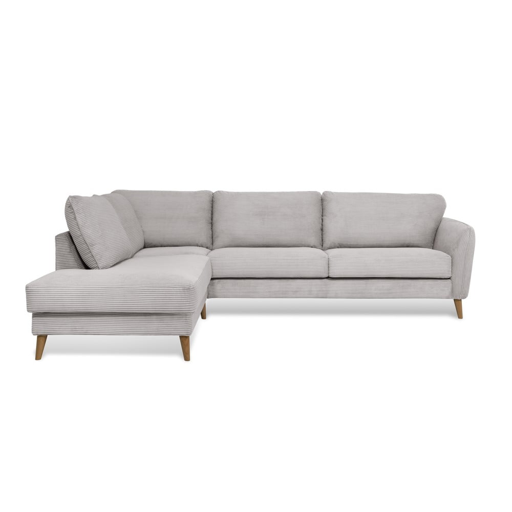 Svetlosivá menčestrová rohová pohovka (ľavý roh) Paris – Scandic