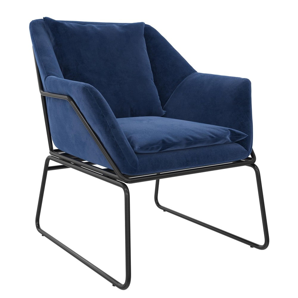 Modré zamatové kreslo Avery – Støraa