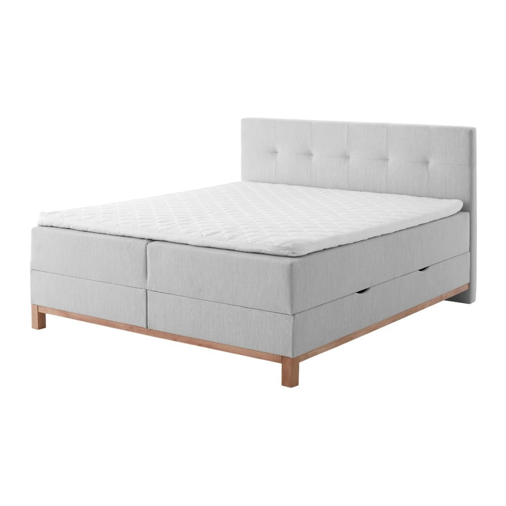 Svetlosivá boxspring posteľ s úložným priestorom 160x200 cm Catania - Meise Möbel