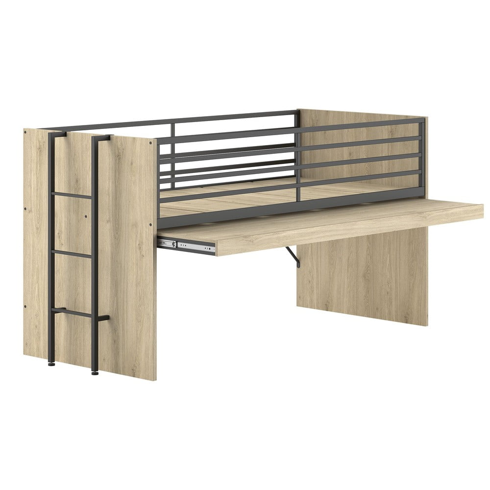 Vyvýšená detská posteľ s roštom 90x200 cm v prírodnej farbe Sam – Vipack