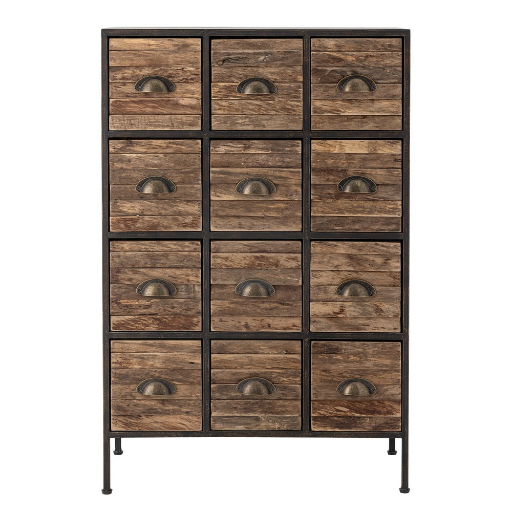 Čierno-hnedá kovová komoda 60