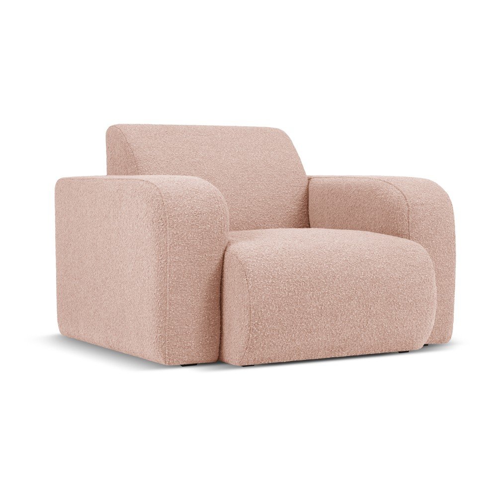 Ružové kreslo z textílie bouclé Molino – Micadoni Home